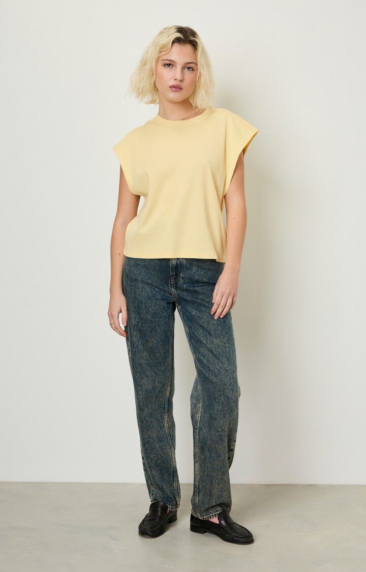 American Vintage Débardeur Femme Zelym - CREME ANGLAISE VINTAGE Sans Manches Beige - E23B