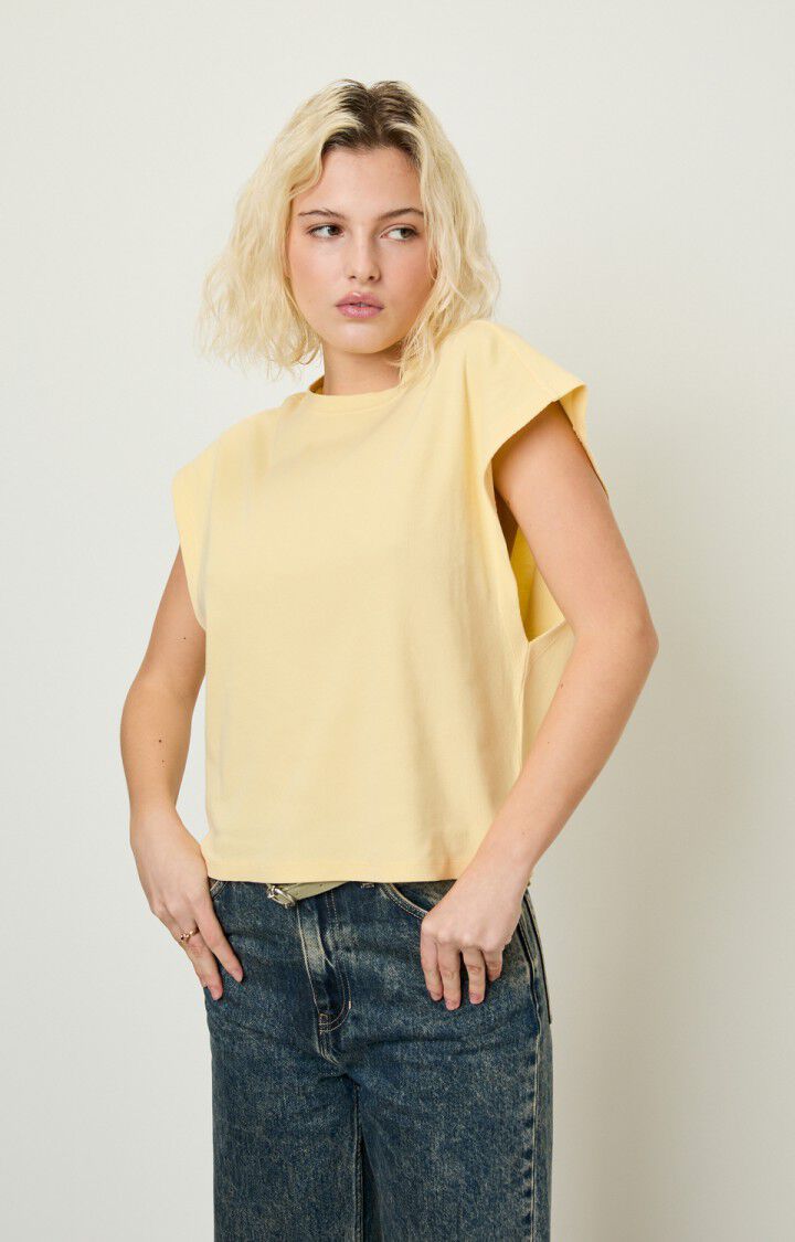 american vintage Débardeur femme Zelym - CREME ANGLAISE VINTAGE Sans manches Beige - E23B