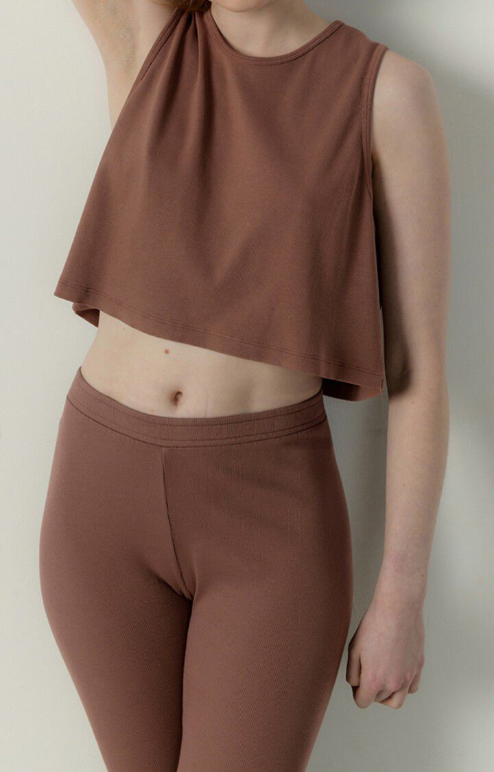 american vintage Débardeur femme Zelym - DATTE VINTAGE 0 Sans manches Marron - E23