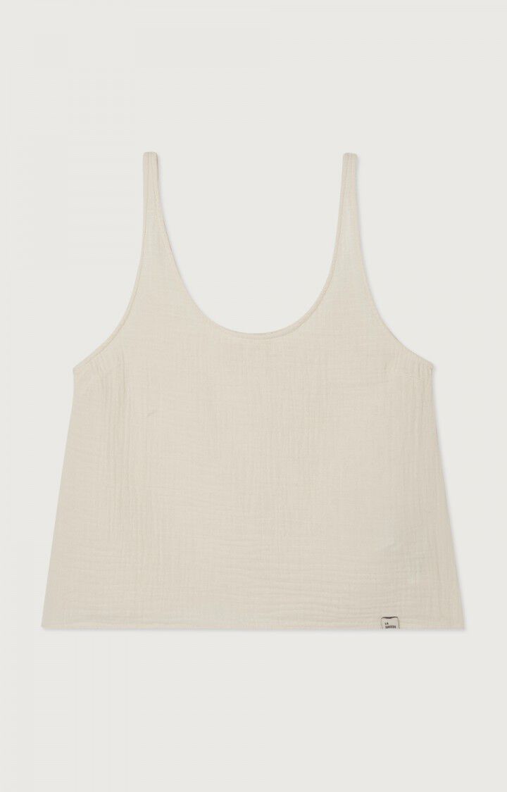 american vintage Débardeur femme Ziky - ECRU 0 Fines bretelles Beige - E24