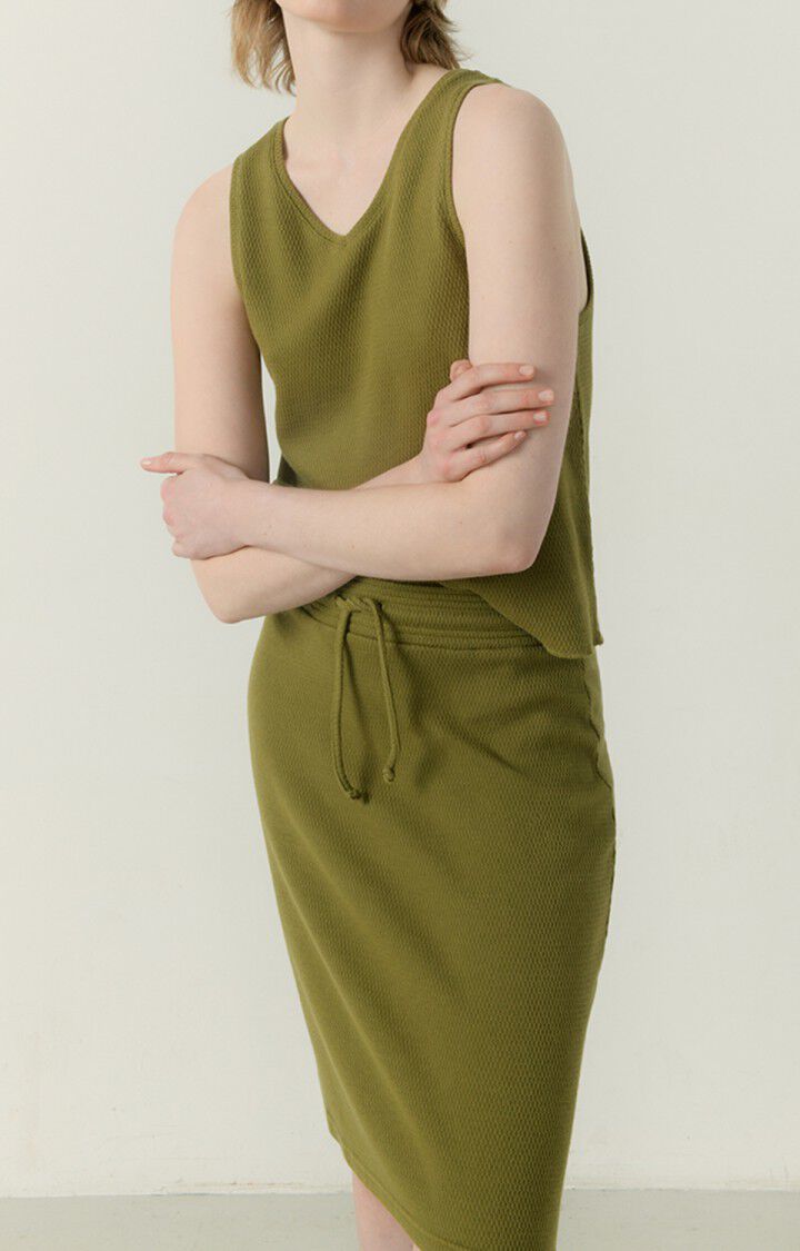 american vintage Débardeur femme Zymy - THYM 0 Sans manches Vert - E23