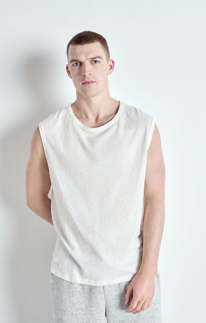 american vintage Débardeur homme Gamipy - BLANC 0 Sans manches Blanc - E25
