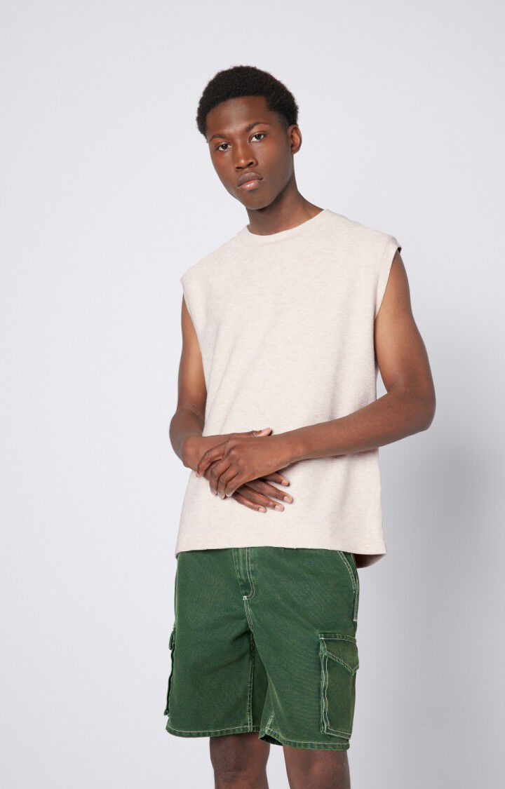 american vintage Débardeur homme Zaotown - ECRU 0 Sans manches Beige - E23