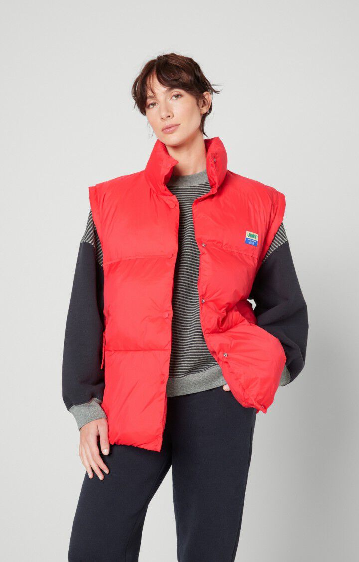 american vintage Doudoune femme Kolbay - FRAMBOISINE Sans manches Rouge - H22