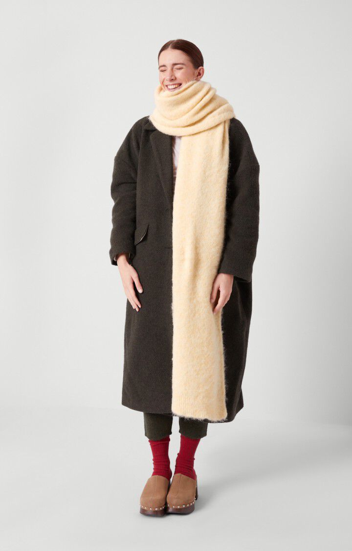 american vintage Écharpe Foubay - LEMON CURD CHINE Beige - H22B