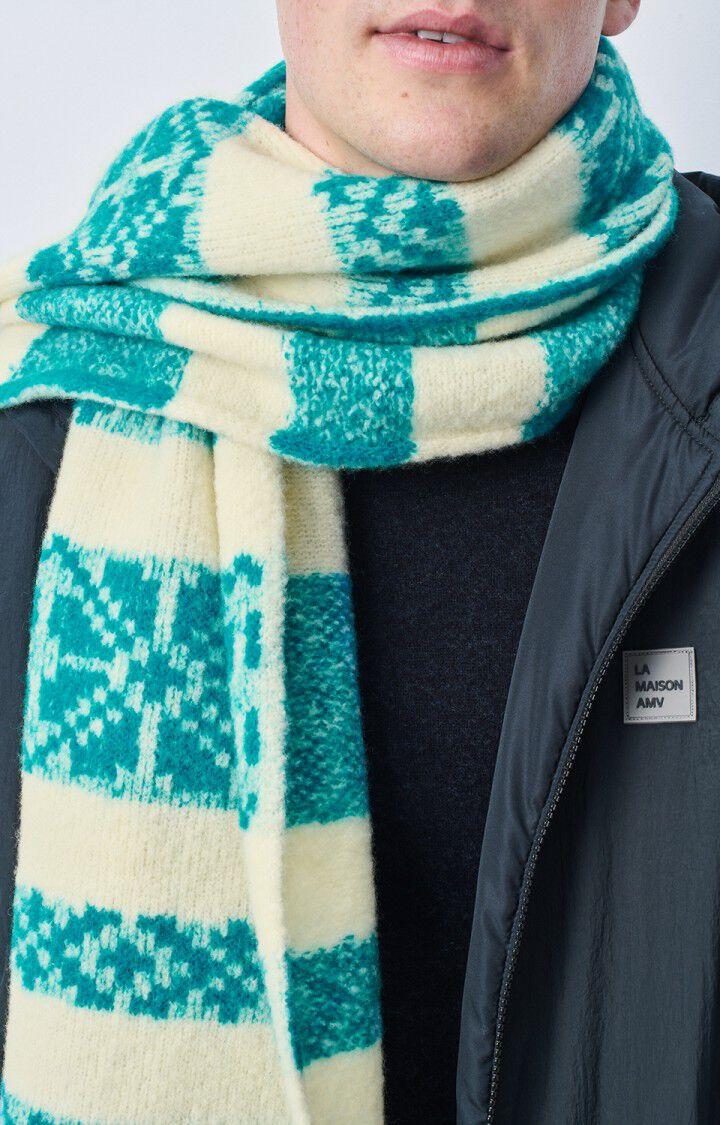 American Vintage Écharpe Mixte Gylson - ECRU JACQUARD TURQUOISE Beige - H24