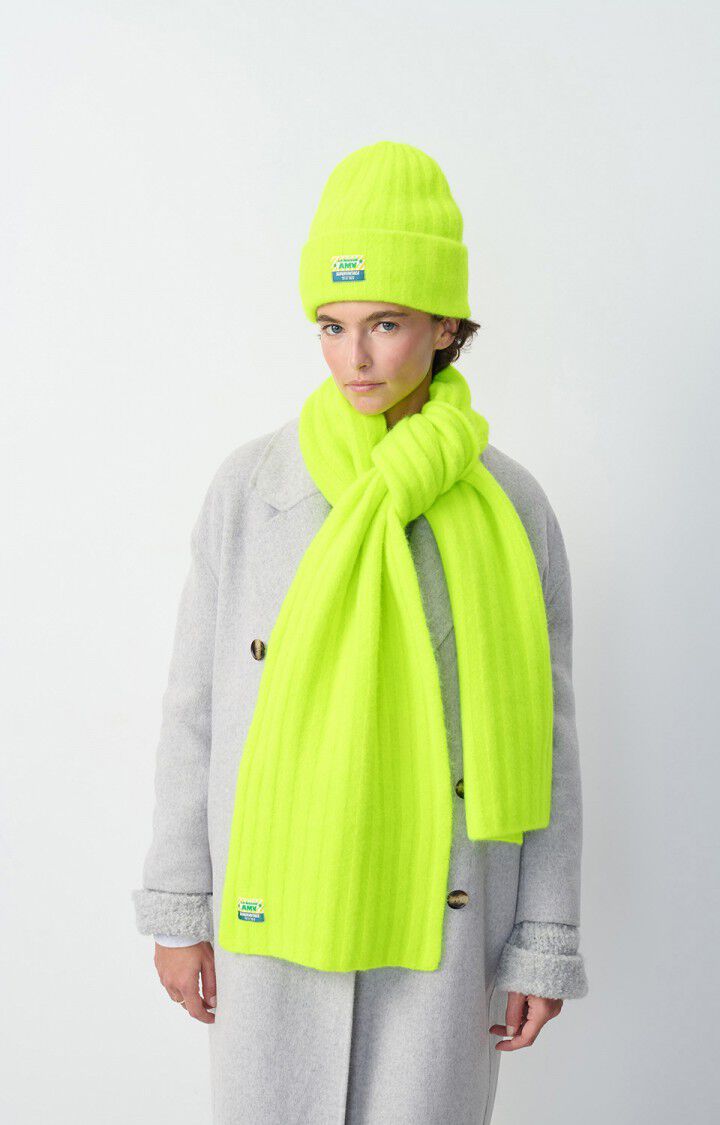 american vintage Écharpe mixte Vitow - JAUNE FLUO CHINE Jaune - H24