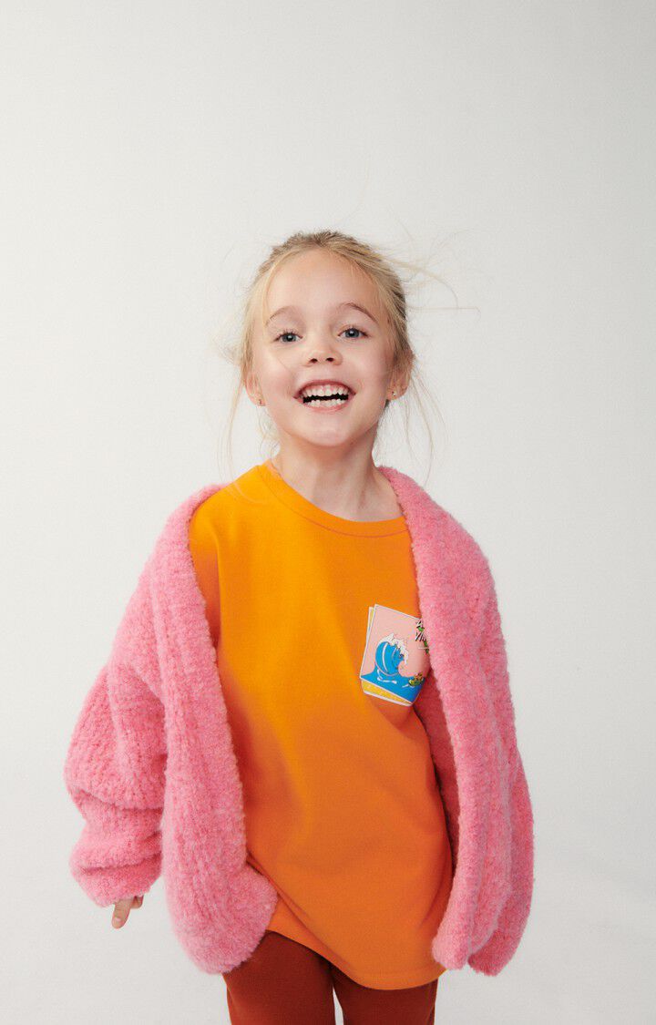 american vintage Gilet enfant Zolly - PINKY 34 Manches longues Rose - E24