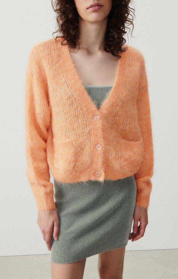 American Vintage Gilet Femme Bymi - ABRICOTIER CHINE 50 Manches Longues Orange - E24