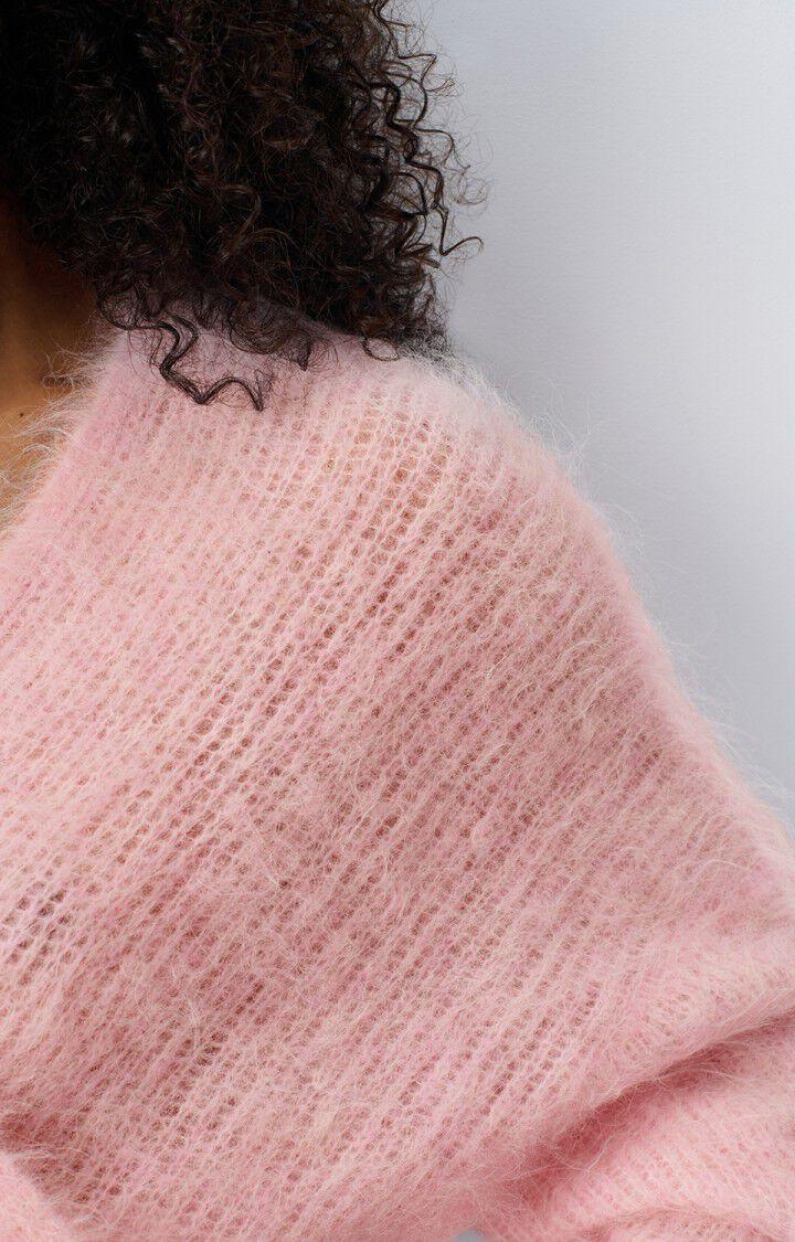 American Vintage Gilet Femme Bymi - BARBE A PAPA CHINE 35 Manches Longues Rose - E25