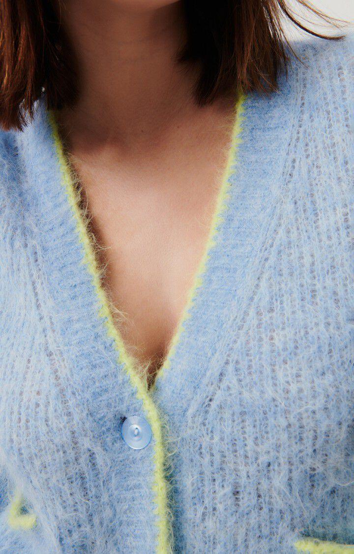 American Vintage Gilet Femme Bymi - FONTAINE CHINE 50 Manches Longues Bleu - E24