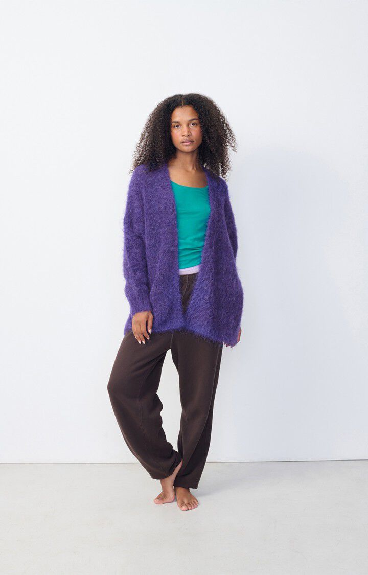 American Vintage Gilet Femme Bymi - VIOLET CHINE 35 Manches Longues Violet - H24