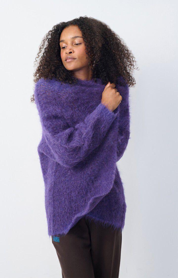 american vintage Gilet femme Bymi - VIOLET CHINE 35 Manches longues Violet - H24
