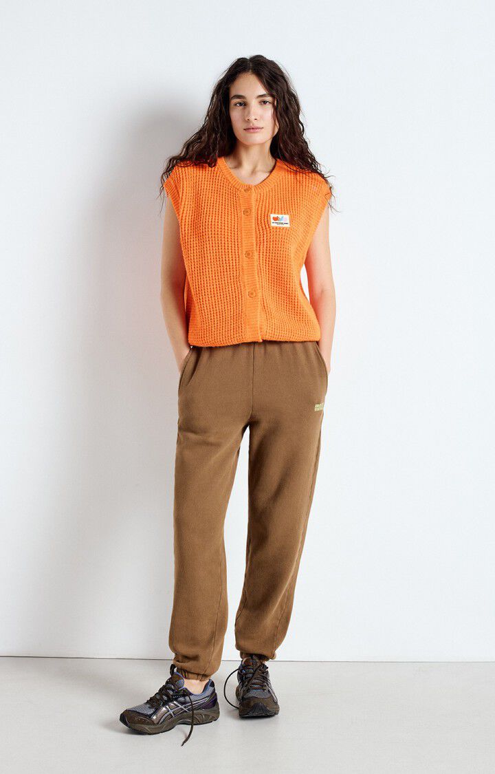 american vintage Gilet femme Crashway - MELON FLUO Sans manches Orange - E25