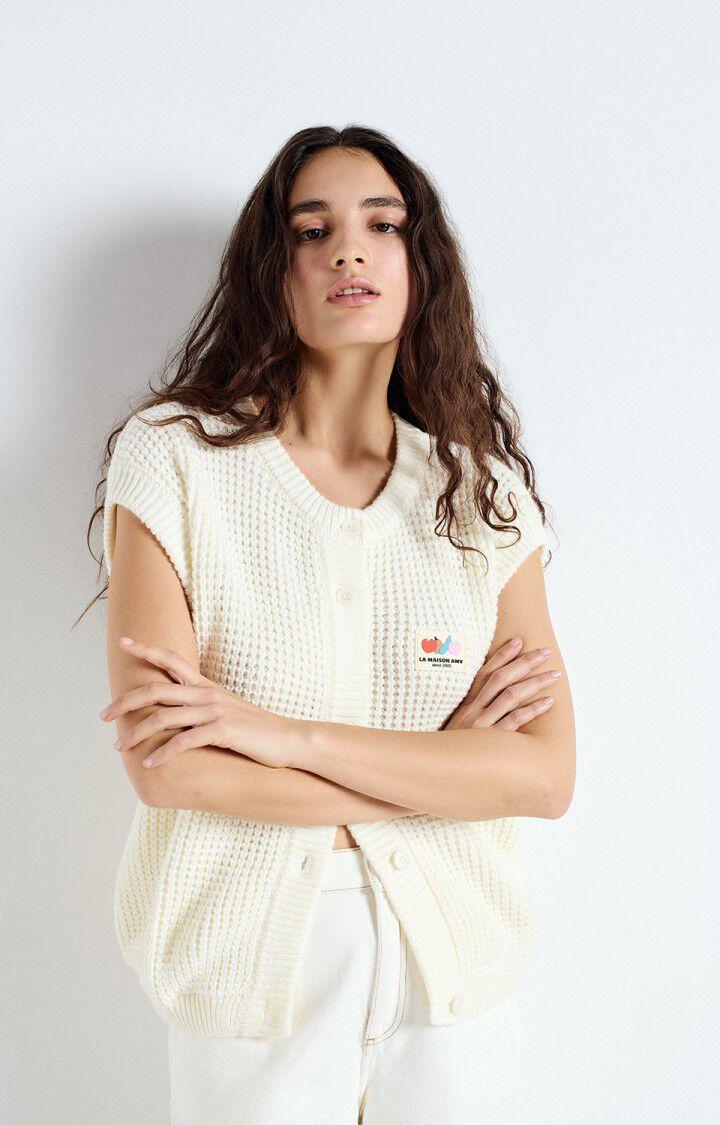 american vintage Gilet femme Crashway - NACRE Sans manches Beige - E25