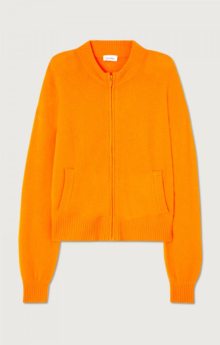 american vintage Gilet femme Damsville - AGRUME Manches longues Orange - E23B