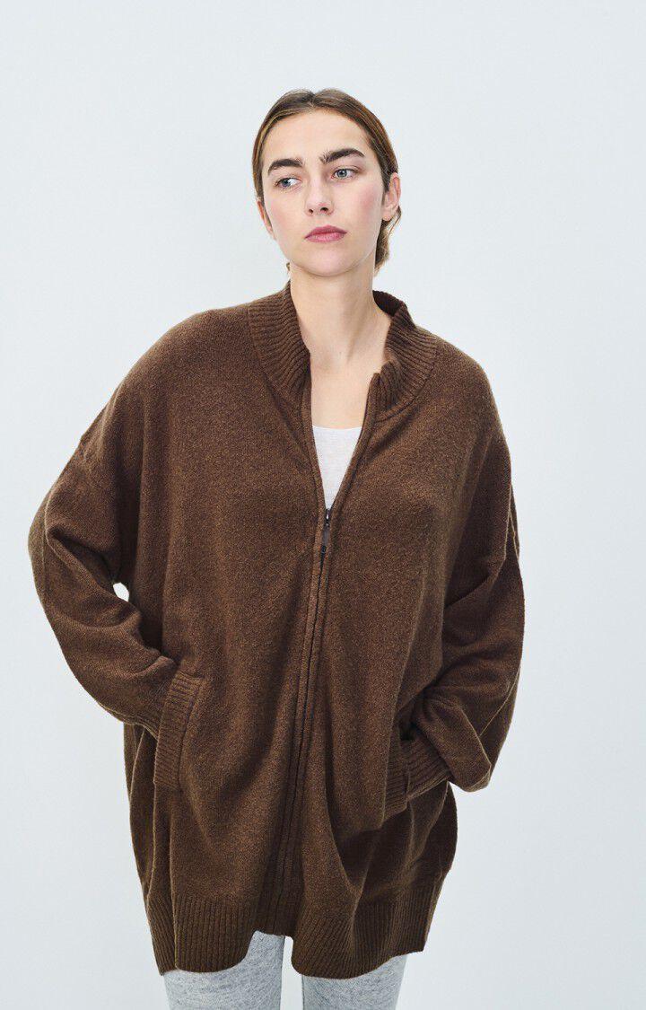 american vintage Gilet femme Damsville - BROWNIE 45 Manches longues Marron - H22