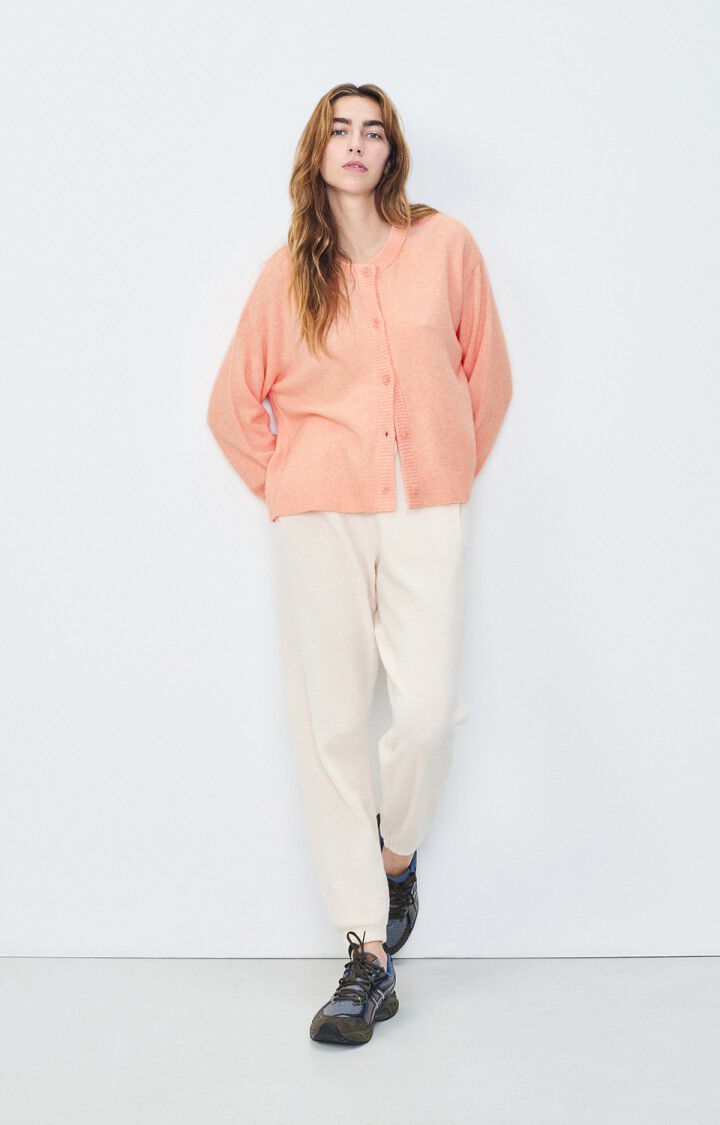 American Vintage Gilet Femme Damsville - CAMELIA CHINE 55 Manches Longues Rose - H23