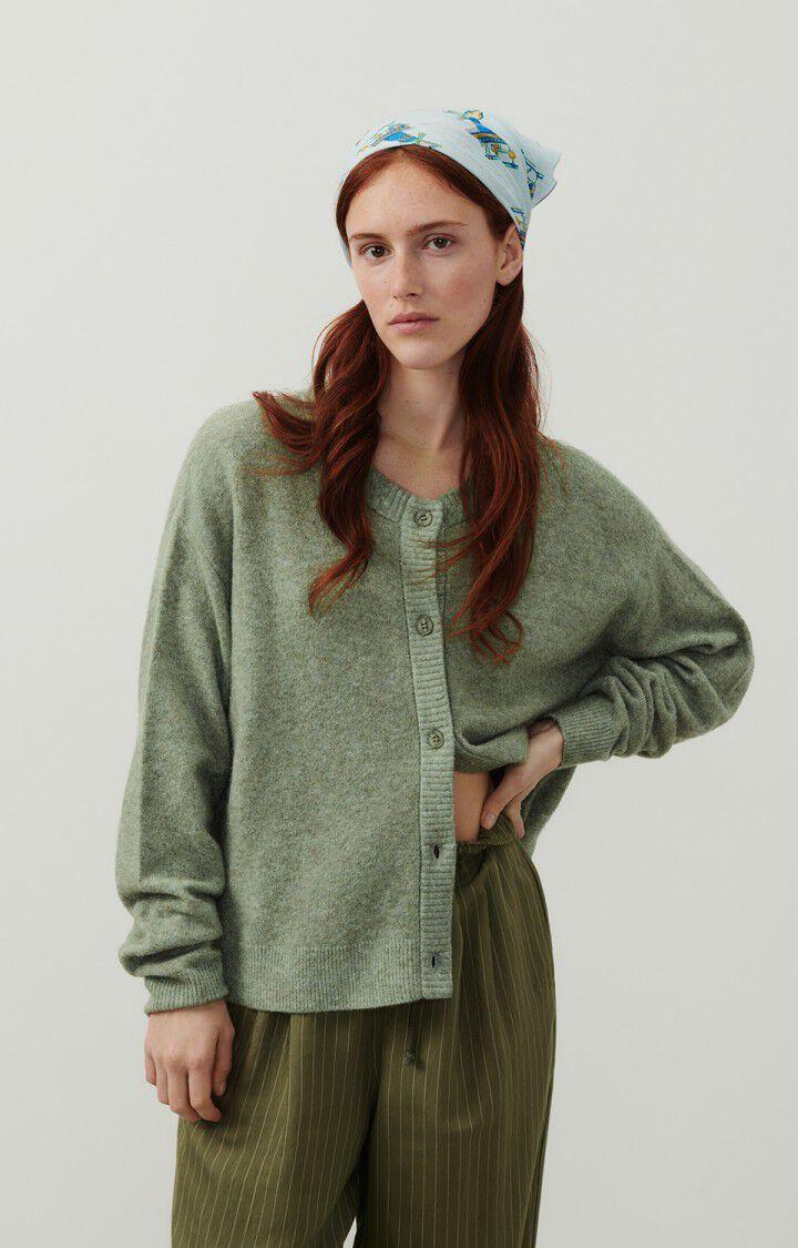 american vintage Gilet femme Damsville - CAPRE CHINE 55 Manches longues Vert - E24