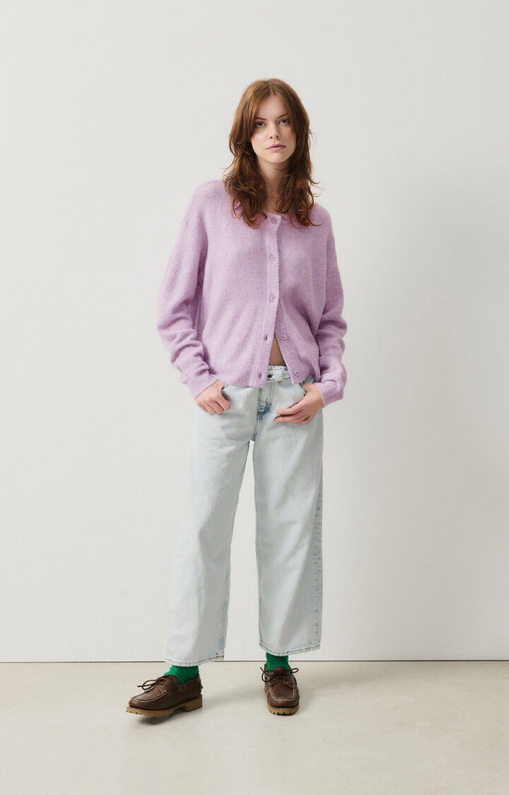 American Vintage Gilet Femme Damsville - GLYCINE CHINE 55 Manches Longues Violet - E25