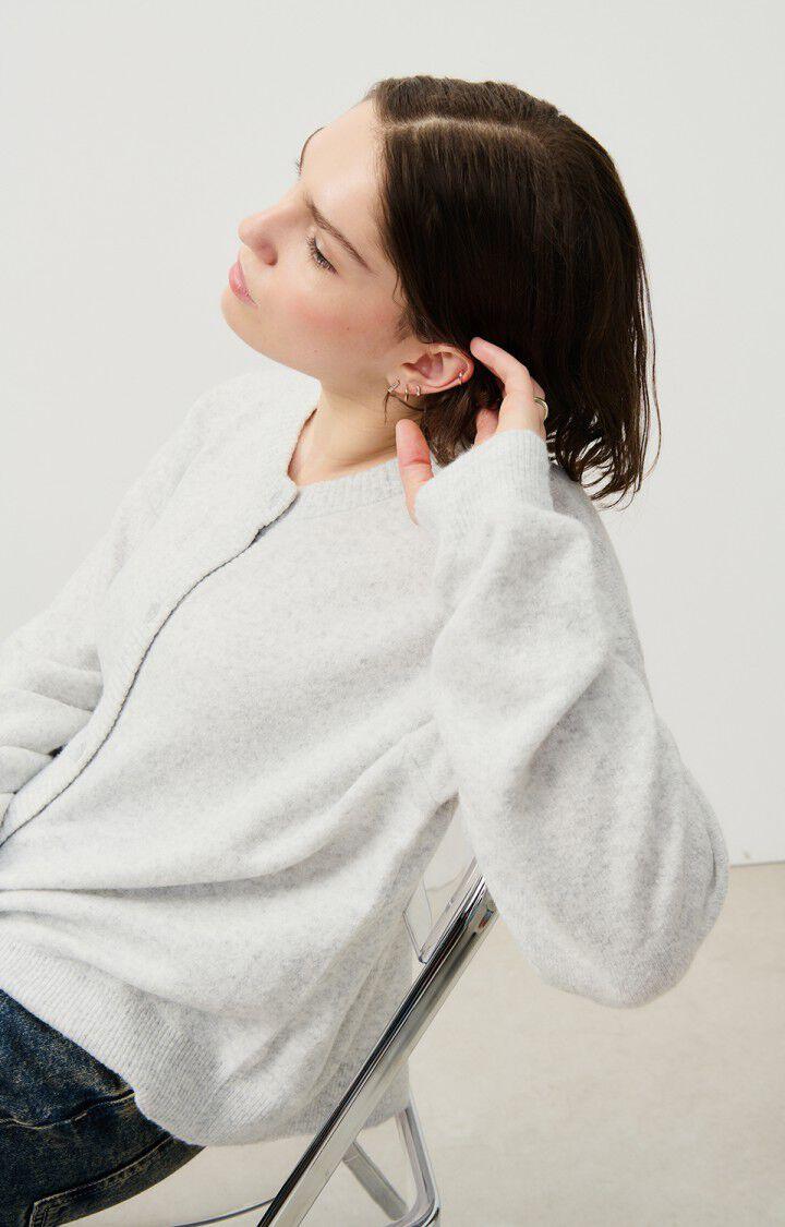 American Vintage Gilet Femme Damsville - GRIS CHINE 55 Manches Longues Gris - E25