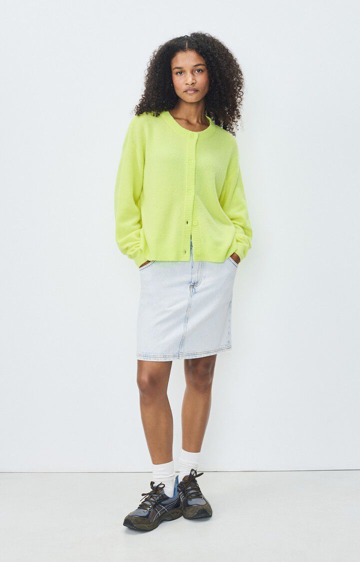 American Vintage Gilet Femme Damsville - JAUNE FLUO 55 Manches Longues Jaune - E25