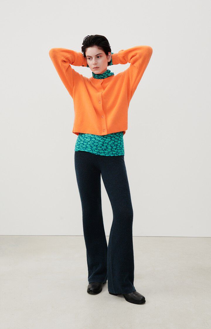 American Vintage Gilet Femme Damsville - ORANGE FLUO 55 Manches Longues Orange - E24