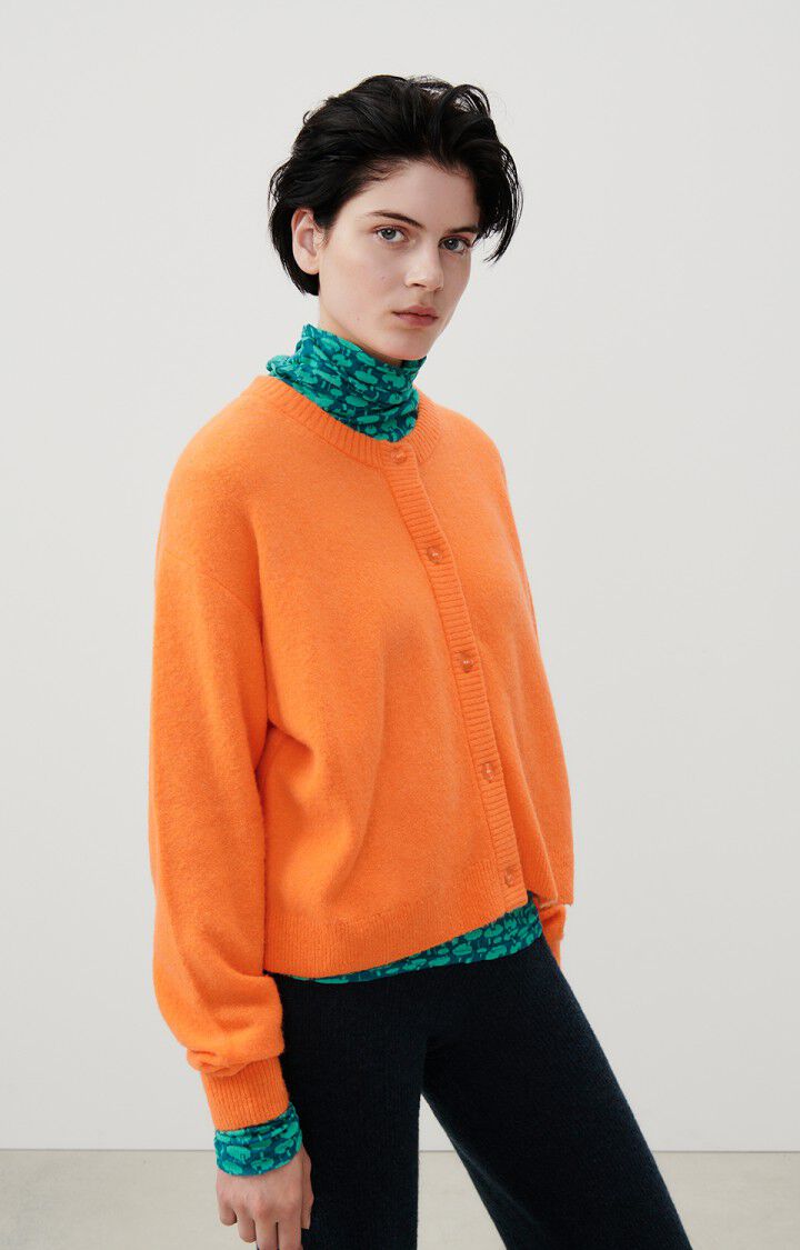 american vintage Gilet femme Damsville - ORANGE FLUO 55 Manches longues Orange - E24