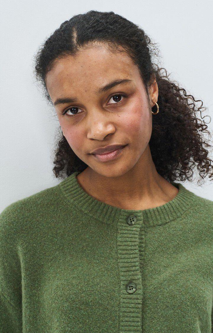 American Vintage Gilet Femme Damsville - TORTUE CHINE 55 Manches Longues Vert - E25