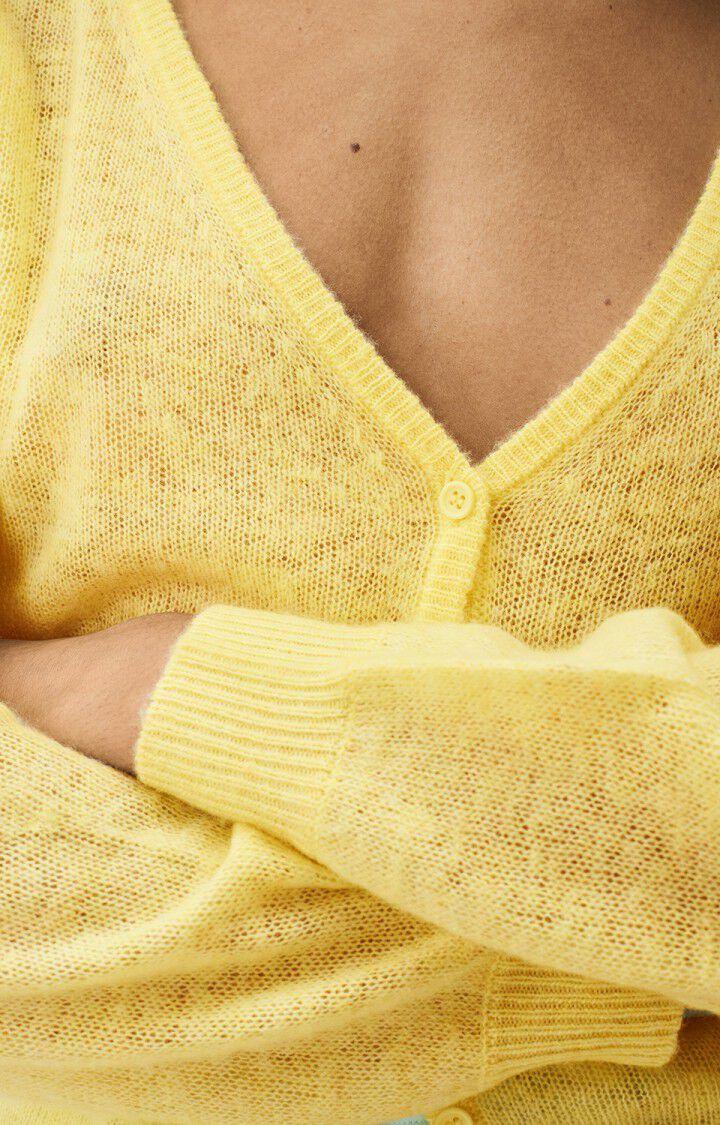 American Vintage Gilet Femme Dumy - COQUILLE CHINE 52 Manches Longues Jaune - E25