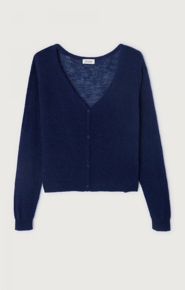 American Vintage Gilet Femme Dumy - NAVY CHINE 52 Manches Longues Bleu - E25