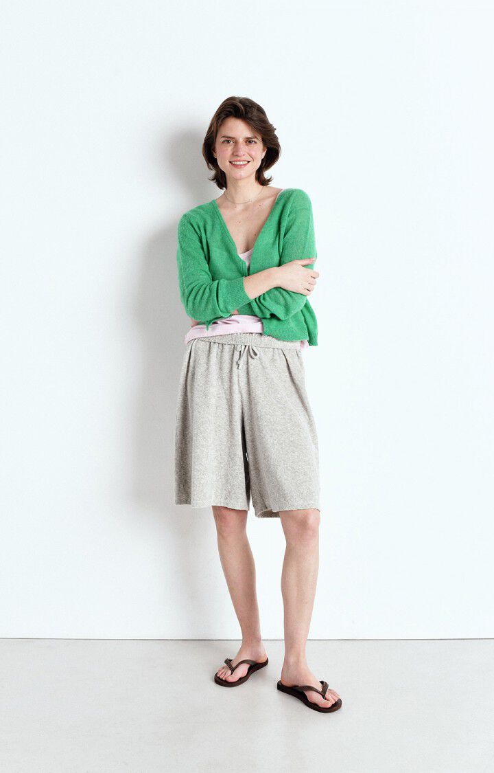 American Vintage Gilet Femme Dumy - VERDOYANT CHINE 52 Manches Longues Vert - E25