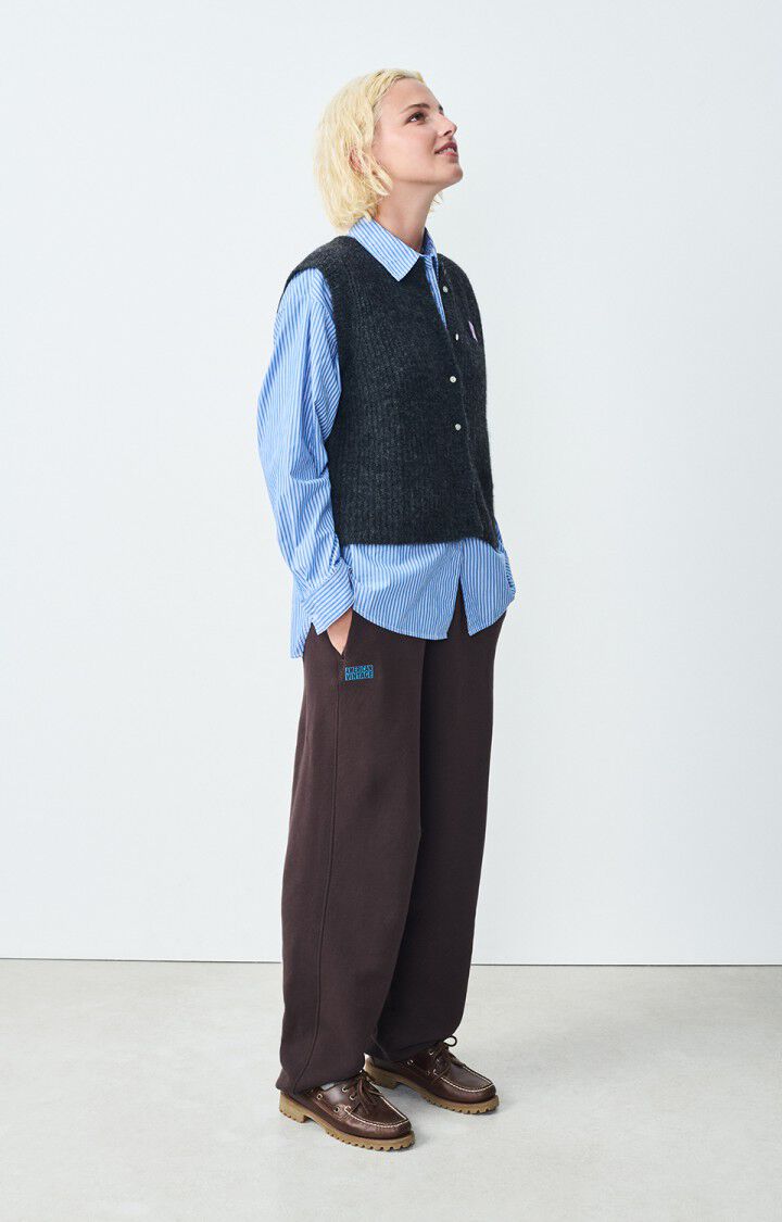 American Vintage Gilet Femme East - ANTHRACITE CHINE 0 Sans Manches Gris - E25