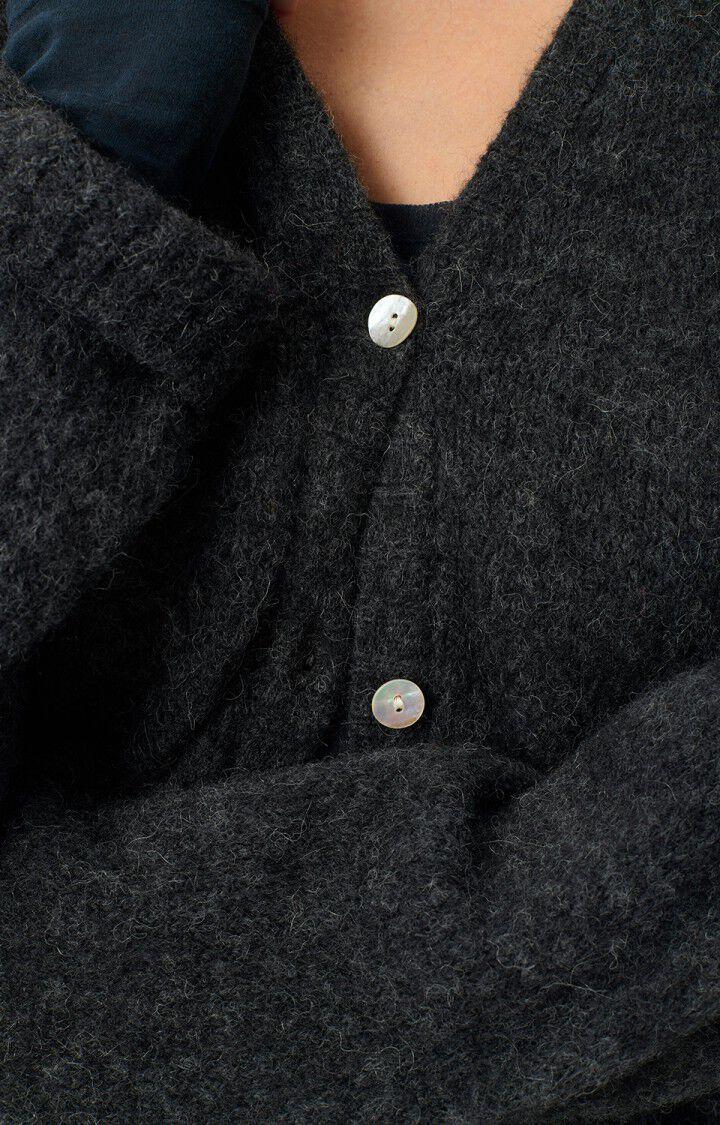American Vintage Gilet Femme East - ANTHRACITE CHINE 44 Manches Longues Gris - E25