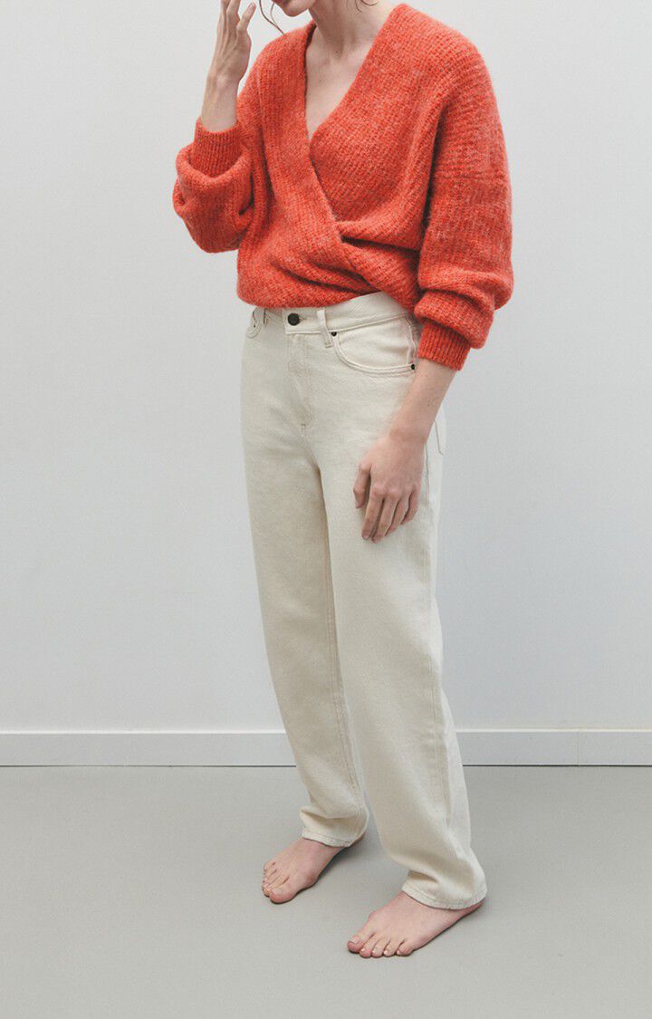 American Vintage Gilet Femme East - CAPUCINE CHINE 43 Manches Longues Rouge - E23