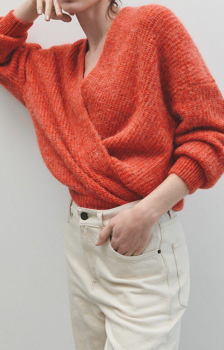 american vintage Gilet femme East - CAPUCINE CHINE 43 Manches longues Rouge - E23