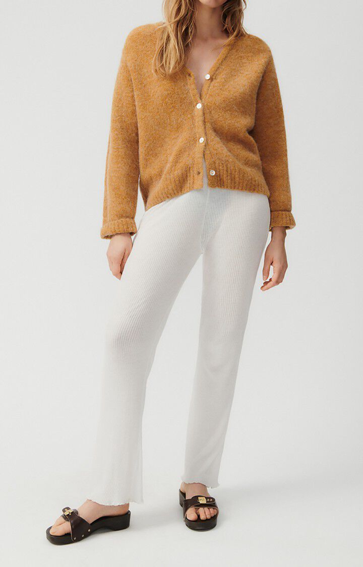 American Vintage Gilet Femme East - CHAMEAU CHINE 44 Manches Longues Marron - E23