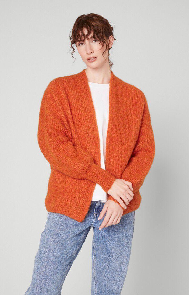 american vintage Gilet femme East - FEU CHINE 43 Manches longues Orange - H22