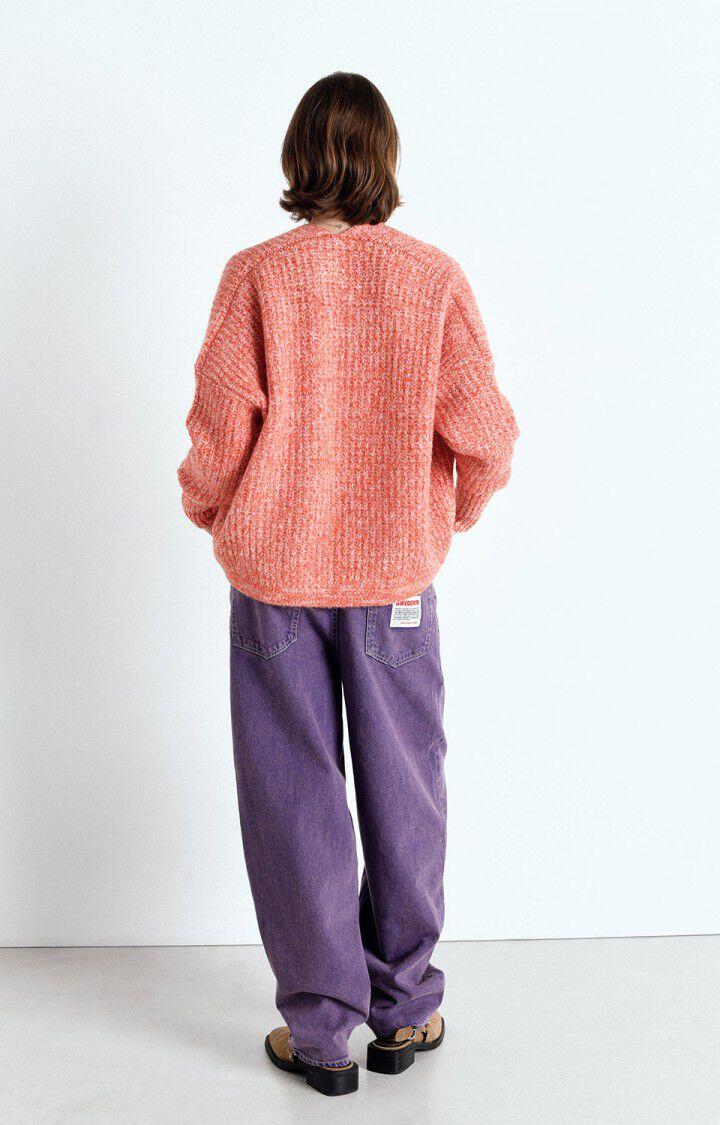 American Vintage Gilet Femme East - GASPACHO MOULINE 43 Manches Longues Rouge - E25