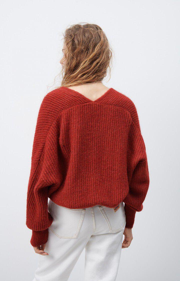 American Vintage Gilet Femme East - LIE DE VIN CHINE 43 Manches Longues Rouge - H24