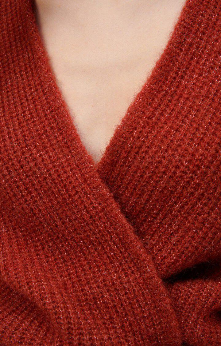 American Vintage Gilet Femme East - LIE DE VIN CHINE 43 Manches Longues Rouge - H24