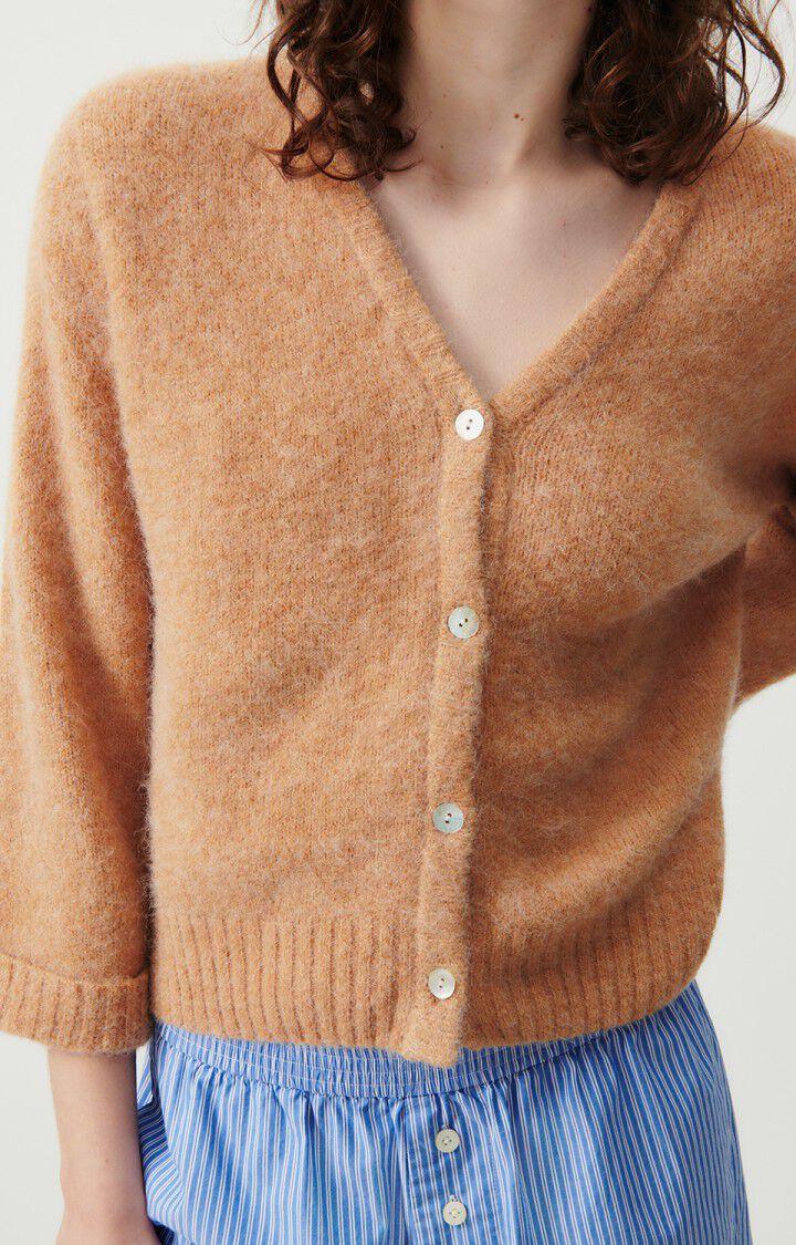 American Vintage Gilet Femme East - MACADAMIA CHINE 44 Manches Longues Marron - E24