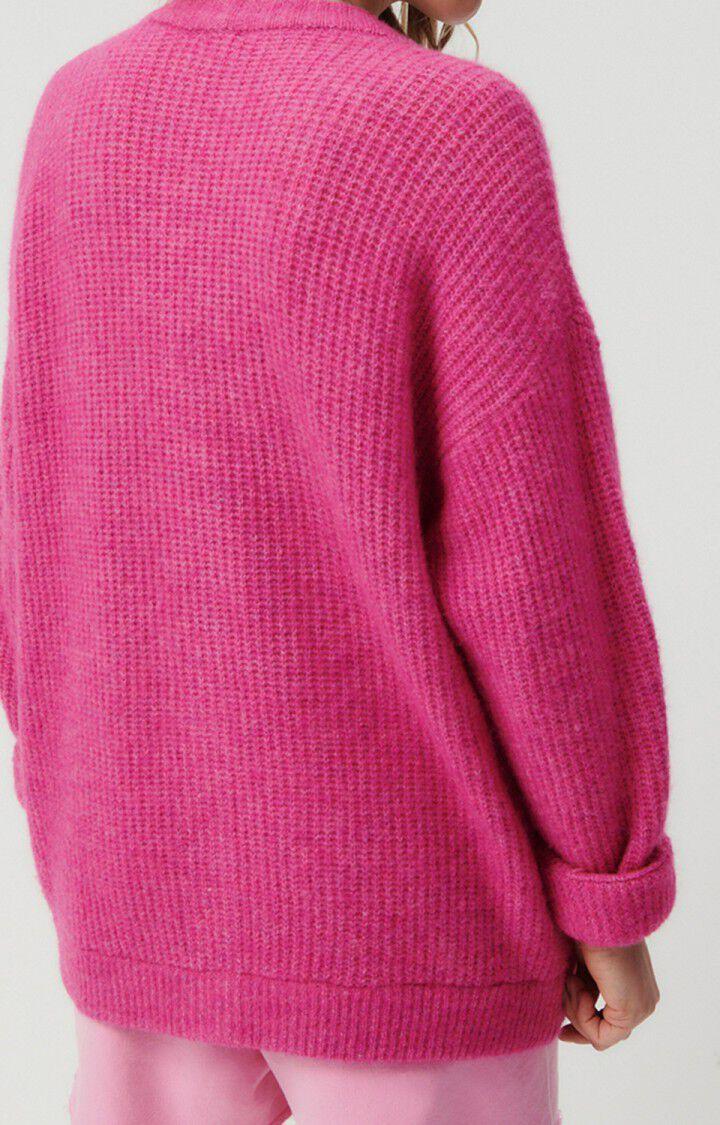 American Vintage Gilet Femme East - MAGENTA CHINE 61 Manches Longues Rose - E23