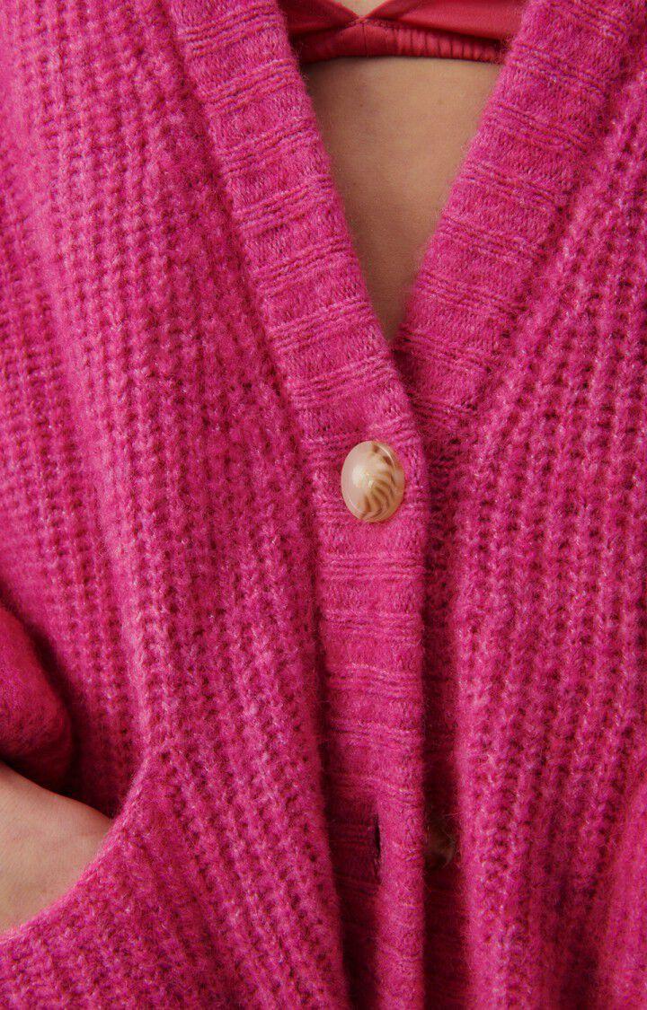 American Vintage Gilet Femme East - MAGENTA CHINE 61 Manches Longues Rose - E23