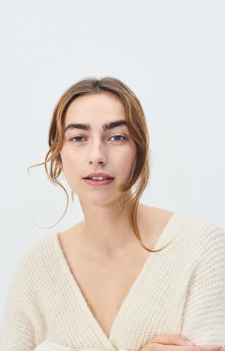 American Vintage Gilet Femme East - NACRE CHINE 43 Manches Longues Beige - E25