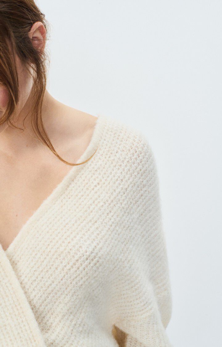 American Vintage Gilet Femme East - NACRE CHINE 43 Manches Longues Beige - E25