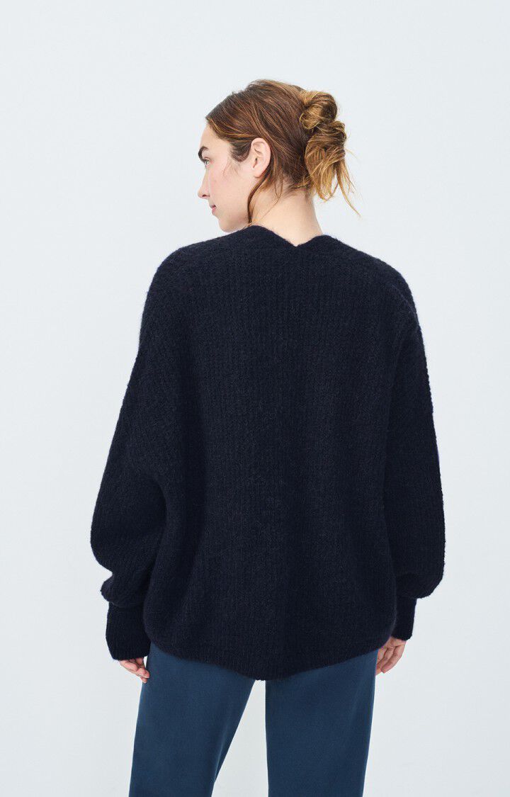 American Vintage Gilet Femme East - NAVY CHINE 43 Manches Longues Bleu - E25