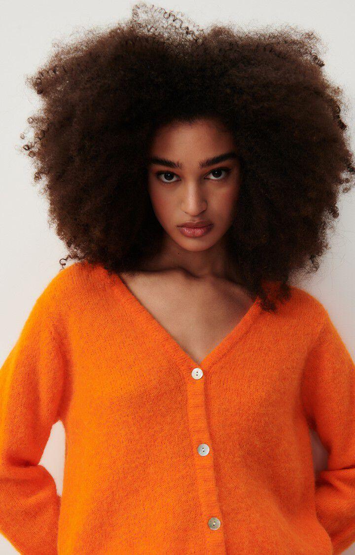 american vintage Gilet femme East - ORANGE FLUO 44 Manches longues Orange - H23