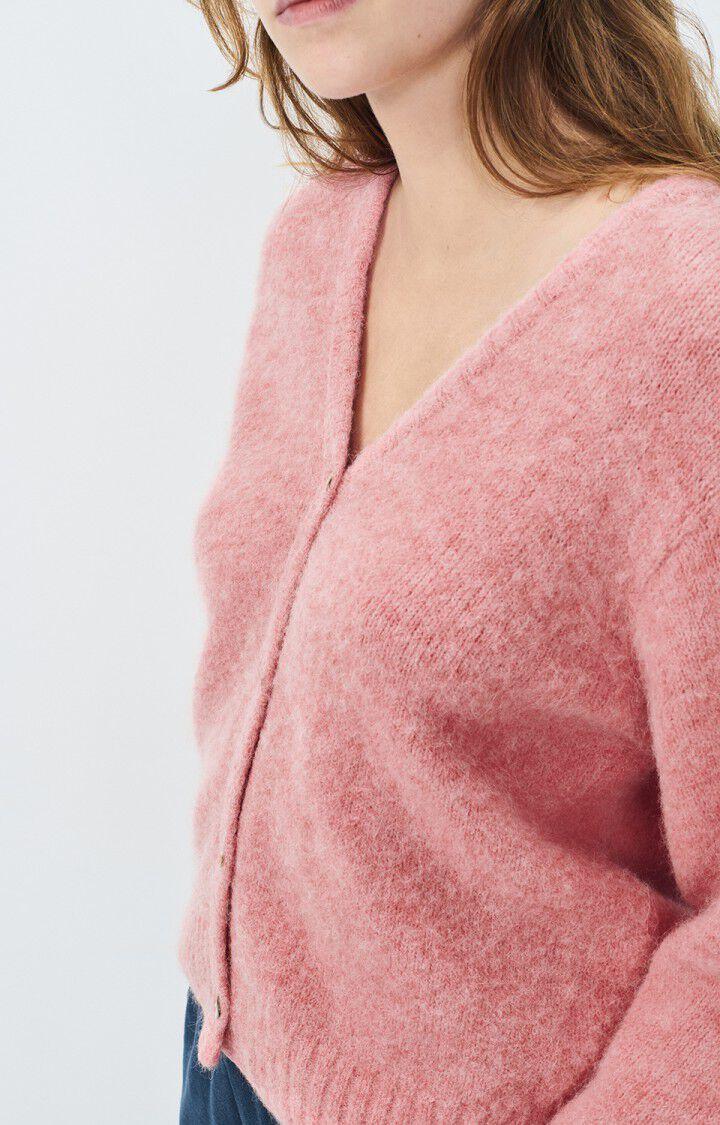 American Vintage Gilet Femme East - ORCHIDEE CHINE 44 Manches Longues Rose - E25