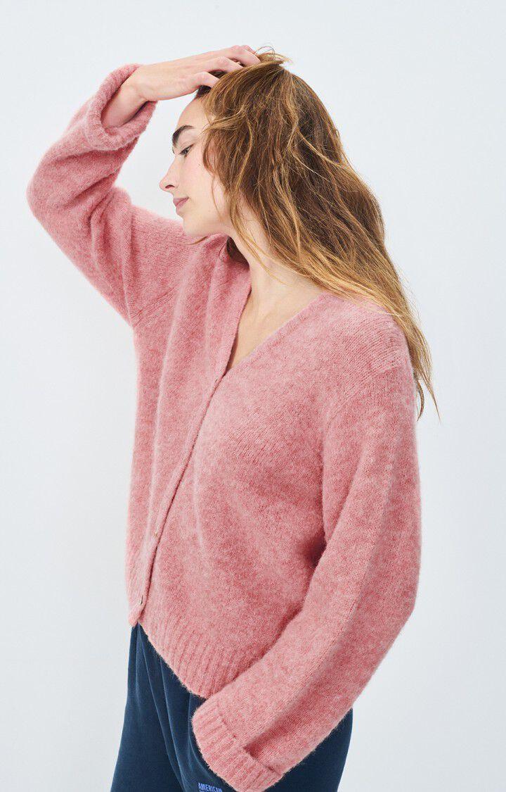 American Vintage Gilet Femme East - ORCHIDEE CHINE 44 Manches Longues Rose - E25